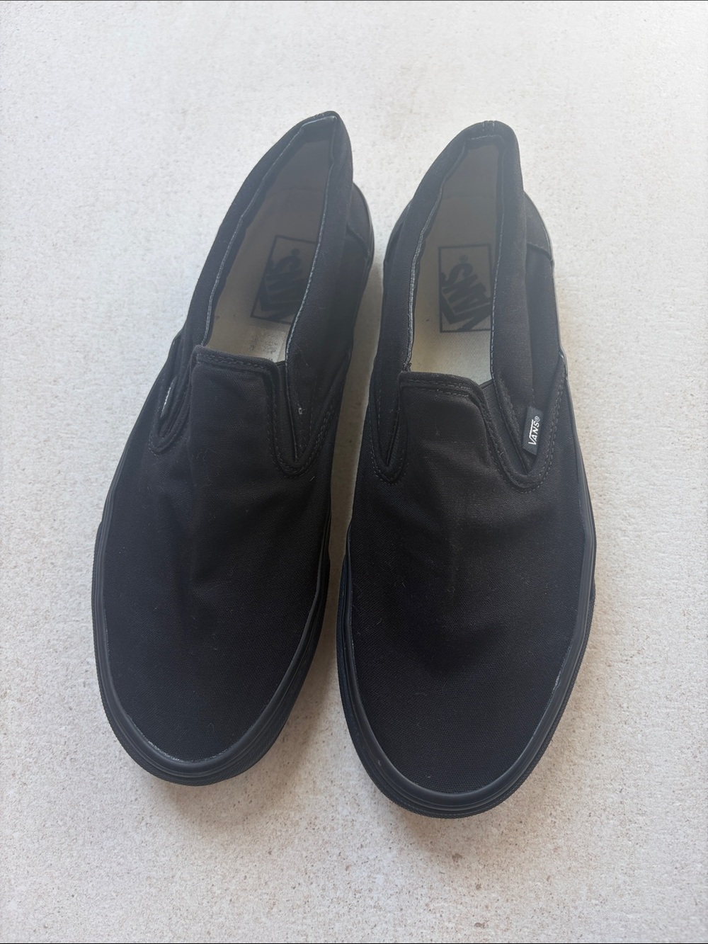 Vans Black Canvas Slip-On Loafers for Men